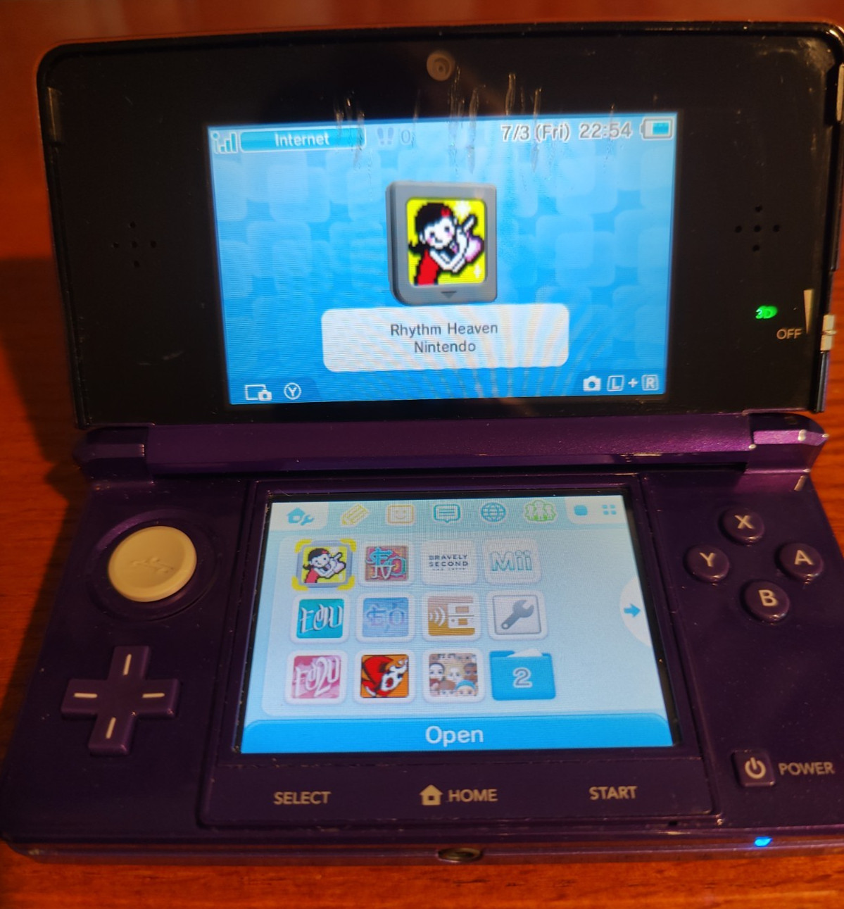 Used Nintendo 3DS Midnight Purple Console w/Capture Card, Atlus Games, Charger