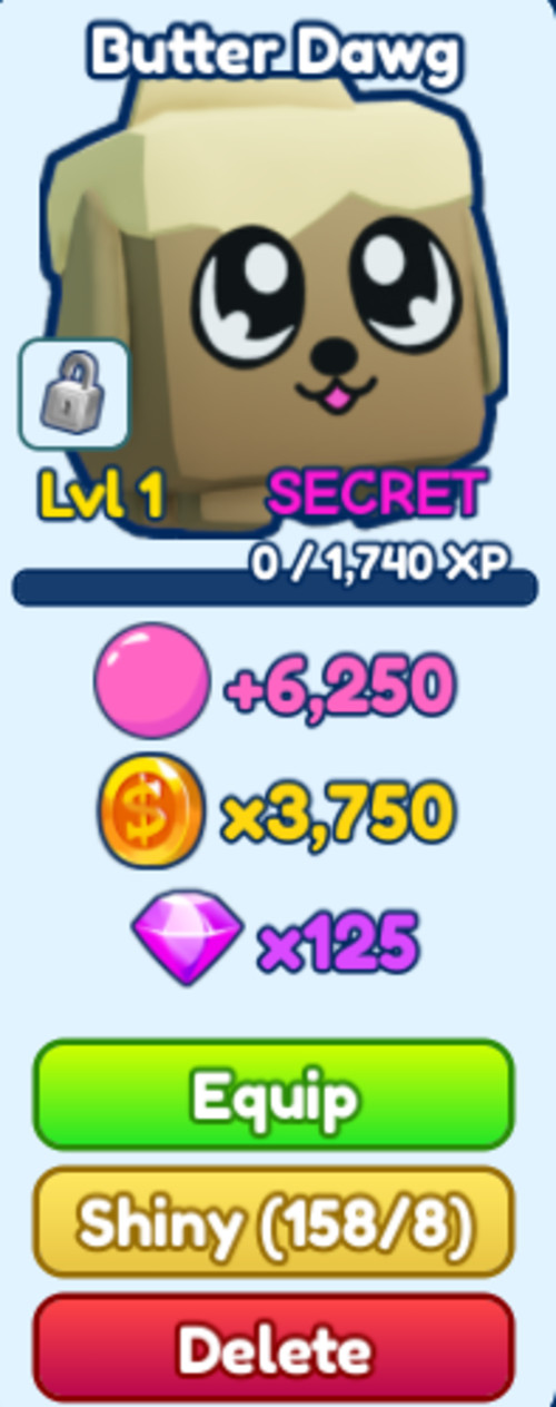 Bubble Gum simulator Infinity Butter Dawg