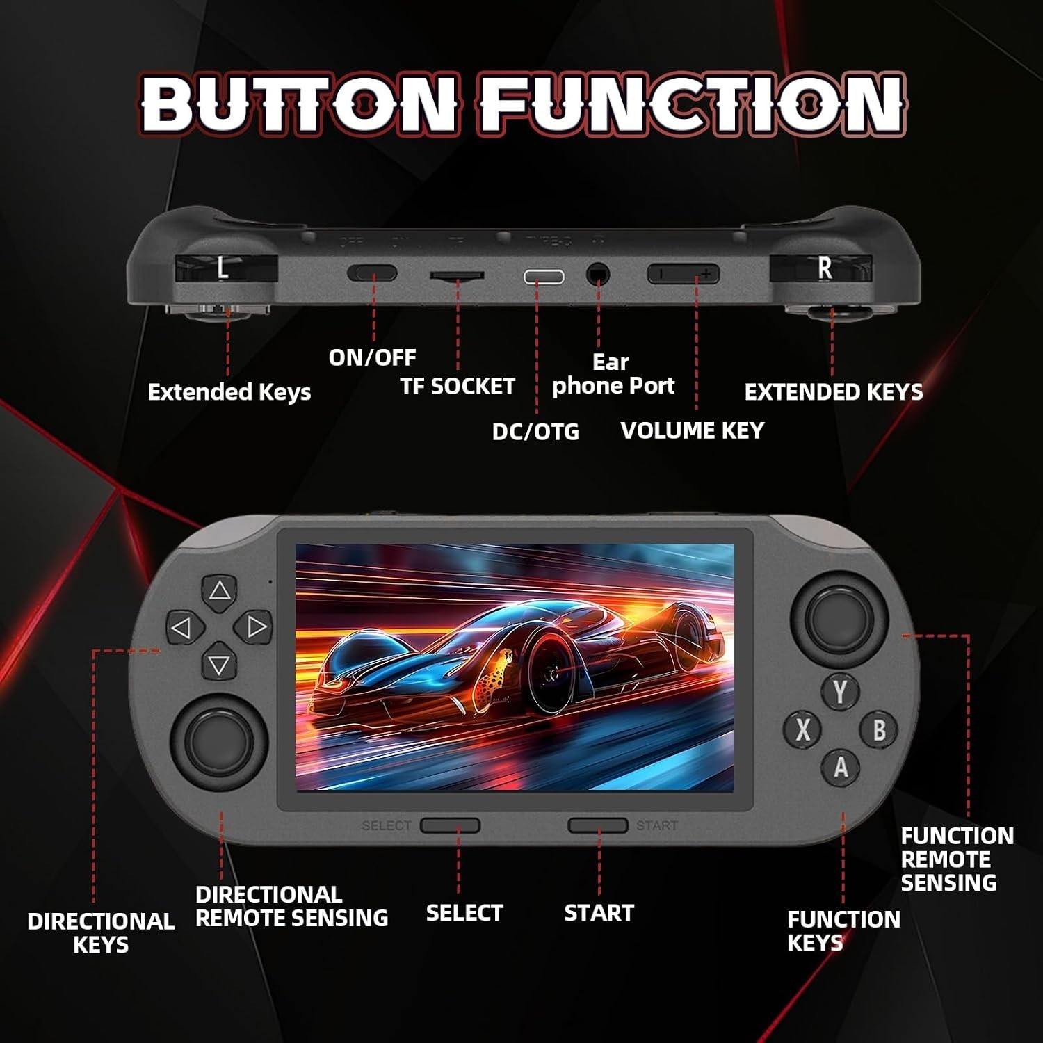 SF3000 Retro Handheld Game Console,20000+ Games,Retro Gaming Console,E-Book/Musi