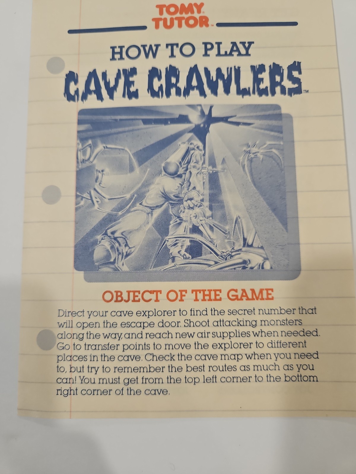 Tomy Tutor 8100 Game Cave Crawlers With Box And Instructions 1983 READ Descripti