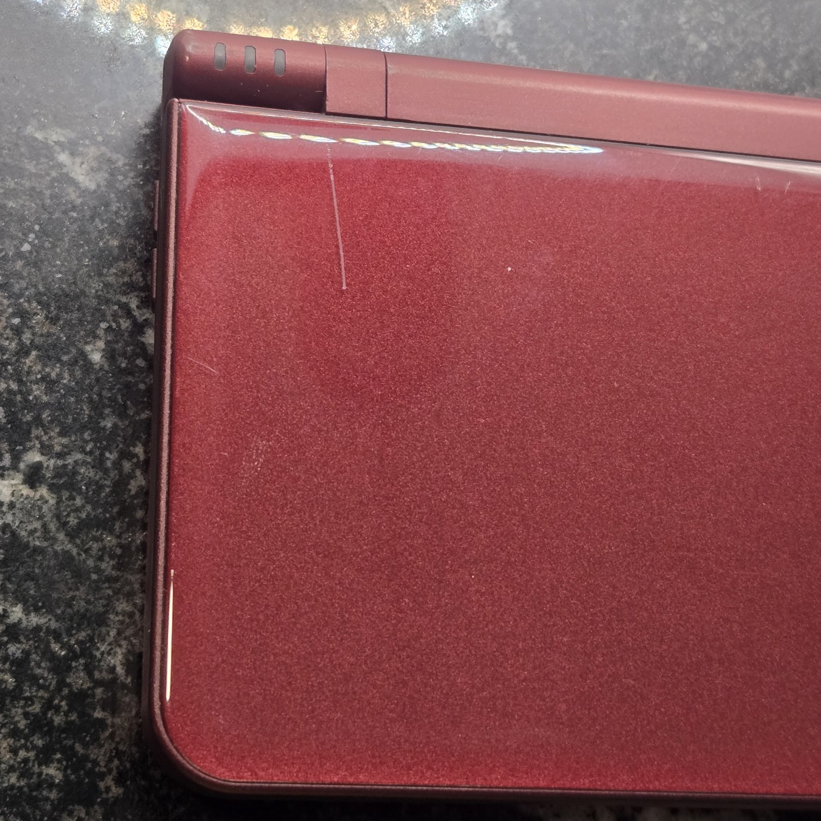 Nintendo DSI XL Burgundy/ Wine Red Console And Charger NO STYLUS Tested Working