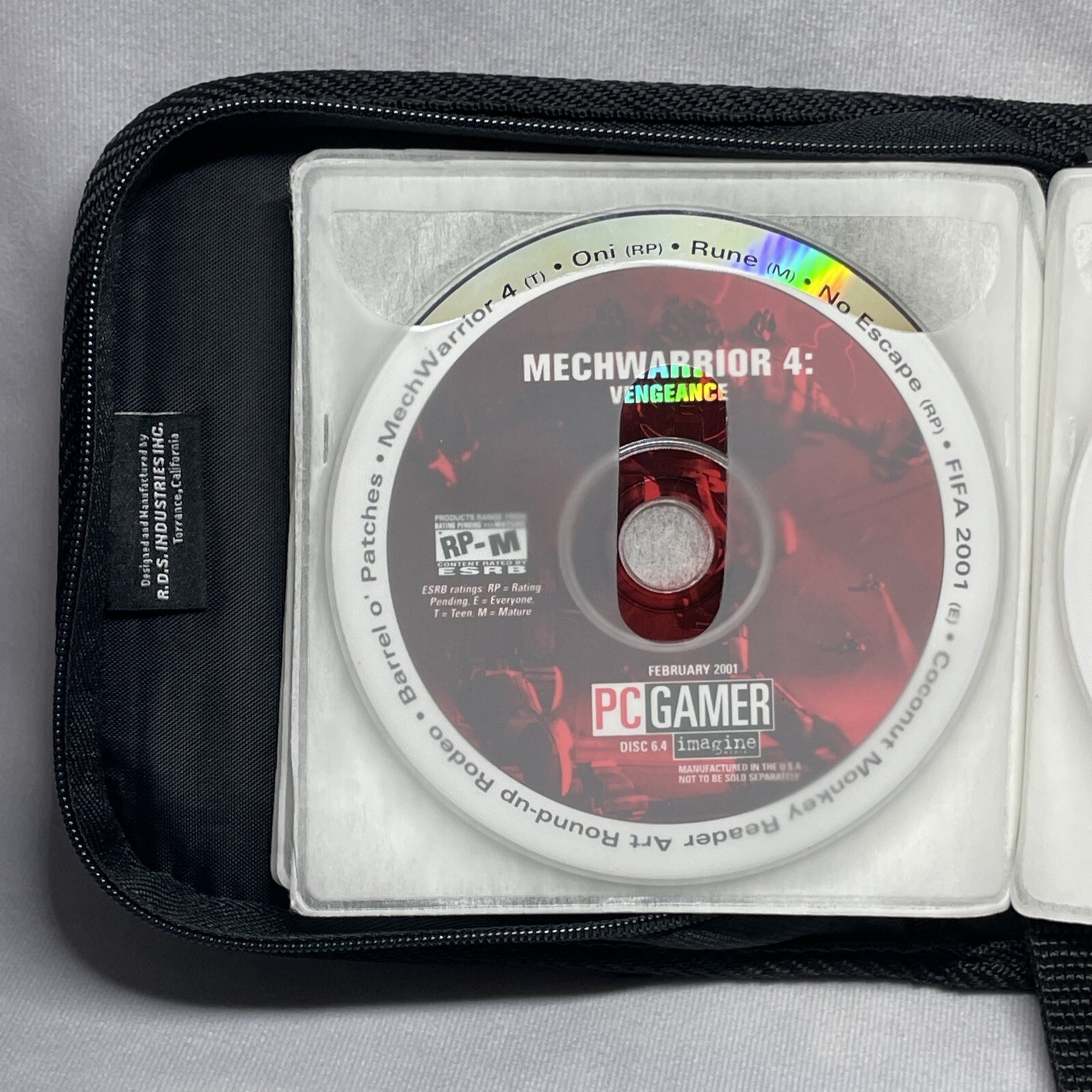 PC Gamer Demo CD Lot 15 Y2K 2000s Vintage Games Zippered Case