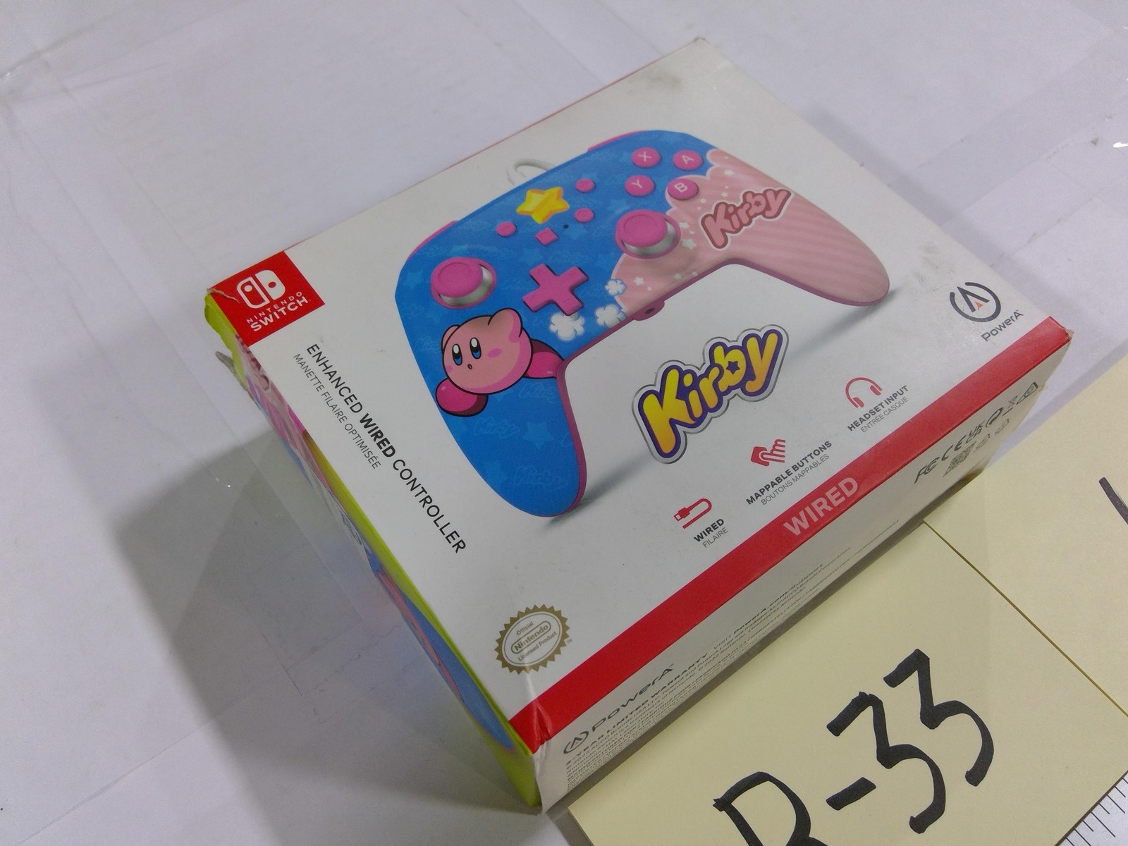 Nintendo Switch PowerA Kirby Enhanced Wired Controller 10ft USB Pink Blue Used