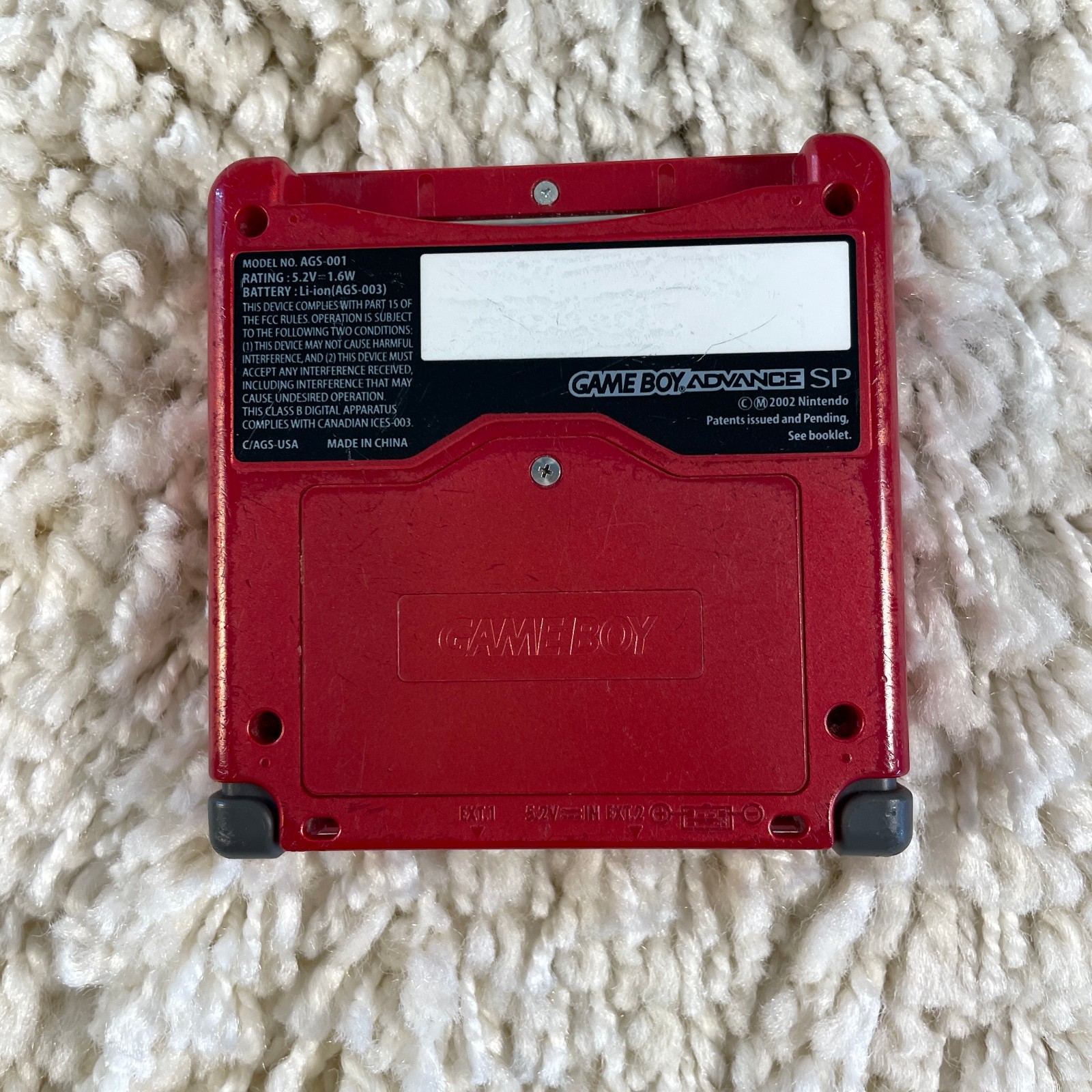 Nintendo Gameboy Advance GBA SP Handheld System Console Flame Red Model AGS-001