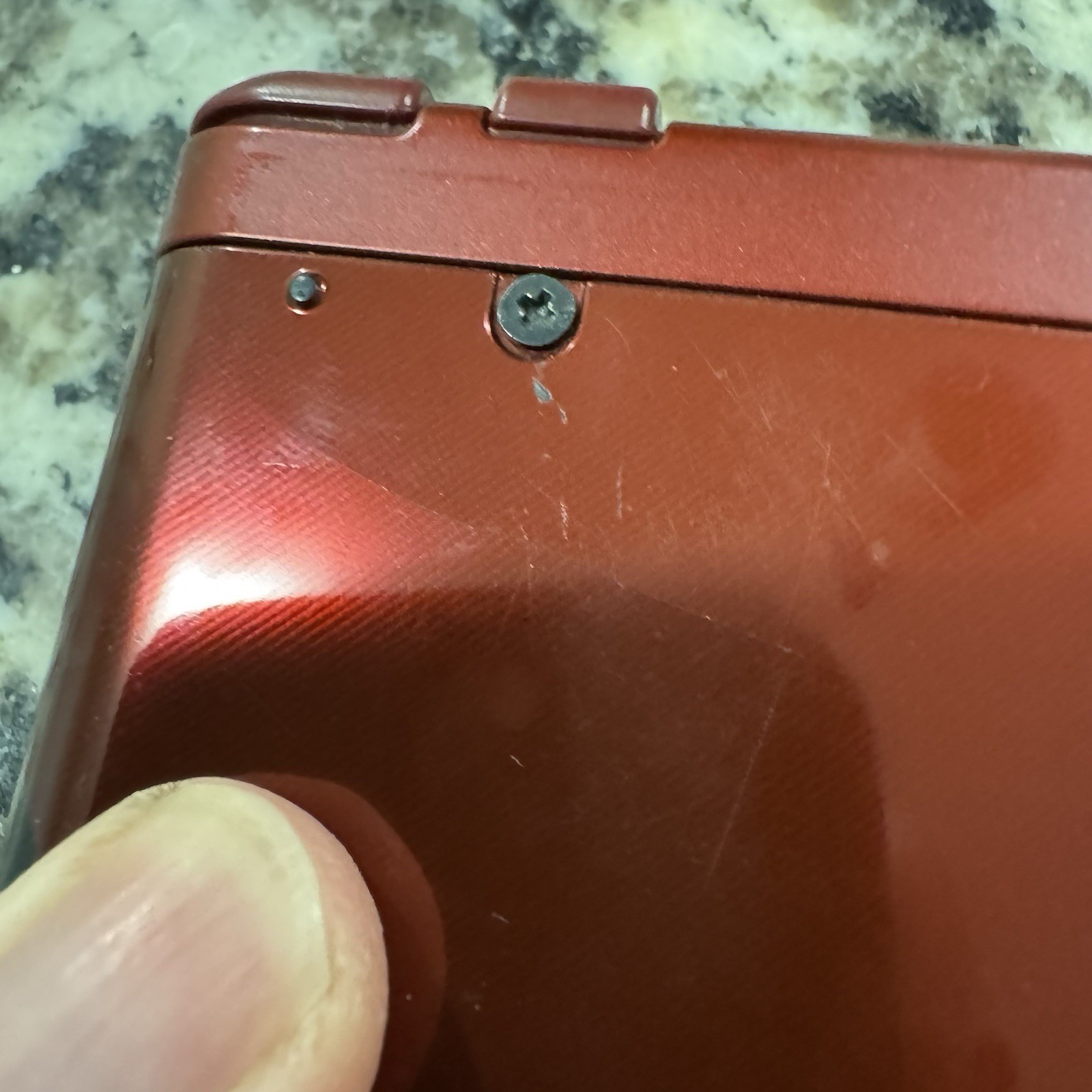 Double IPS New Nintendo 3DSLL W/ Loopy Capture Card, Metallic Red & Metal Shell