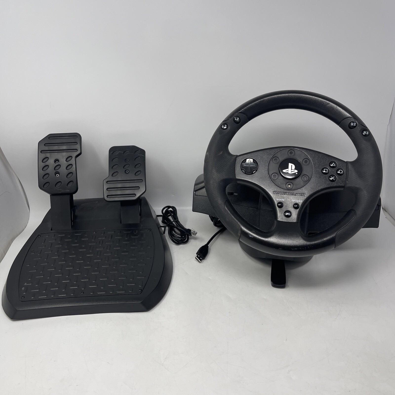 Tested Thrustmaster T80 Playstation PS3 PS4 Racing Steering Wheel Clamp & Pedals