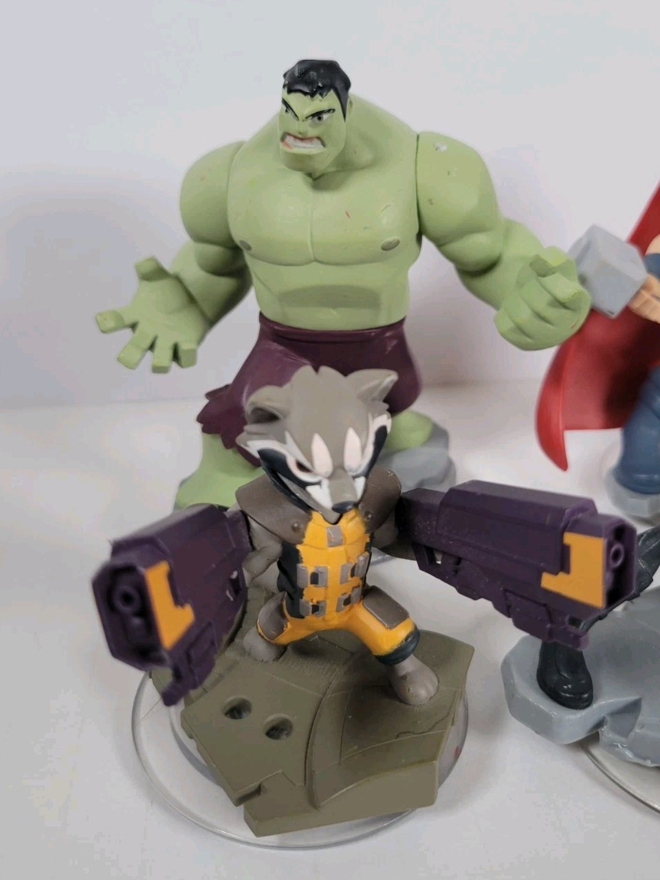 Disney Infinity Marvel Lot Hulk Thor Captain America Widow Rocket Nova x2 + Disc