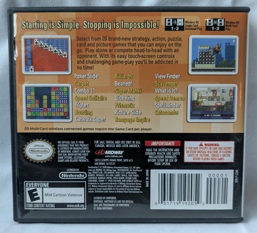 TouchMaster 2 (Nintendo DS, 2008) Tested Works