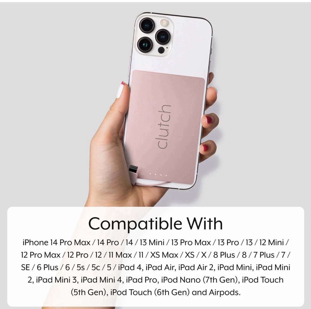 2 CLUTCH PRO Lightning Magnetic Portable Charger 3300 & 5000mAh Powerbank