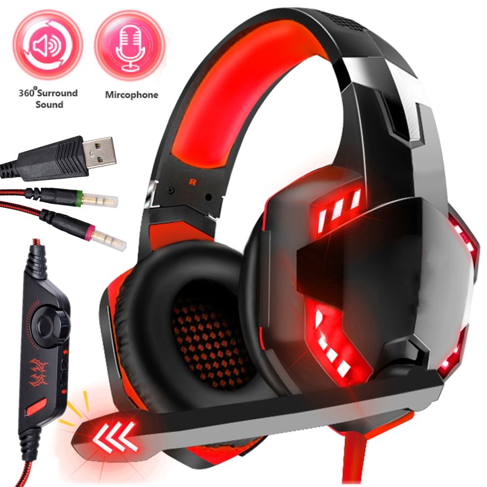 Gaming Headset for PS4, Xbox, PC, PS5 Noise Cancelling Over Ear Headphones + Mic