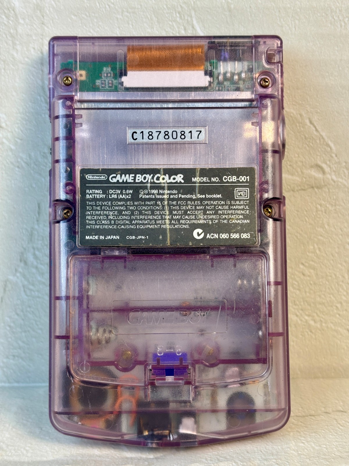 Nintendo Game Boy Color Atomic Purple CGB-001 Console Cleaned Tested Working OEM