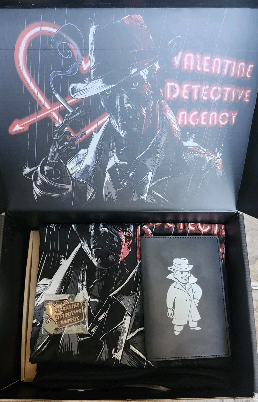 Rare Fallout Nick Valentine Detective Agency XL Shirt Pin Sign Limited Edition