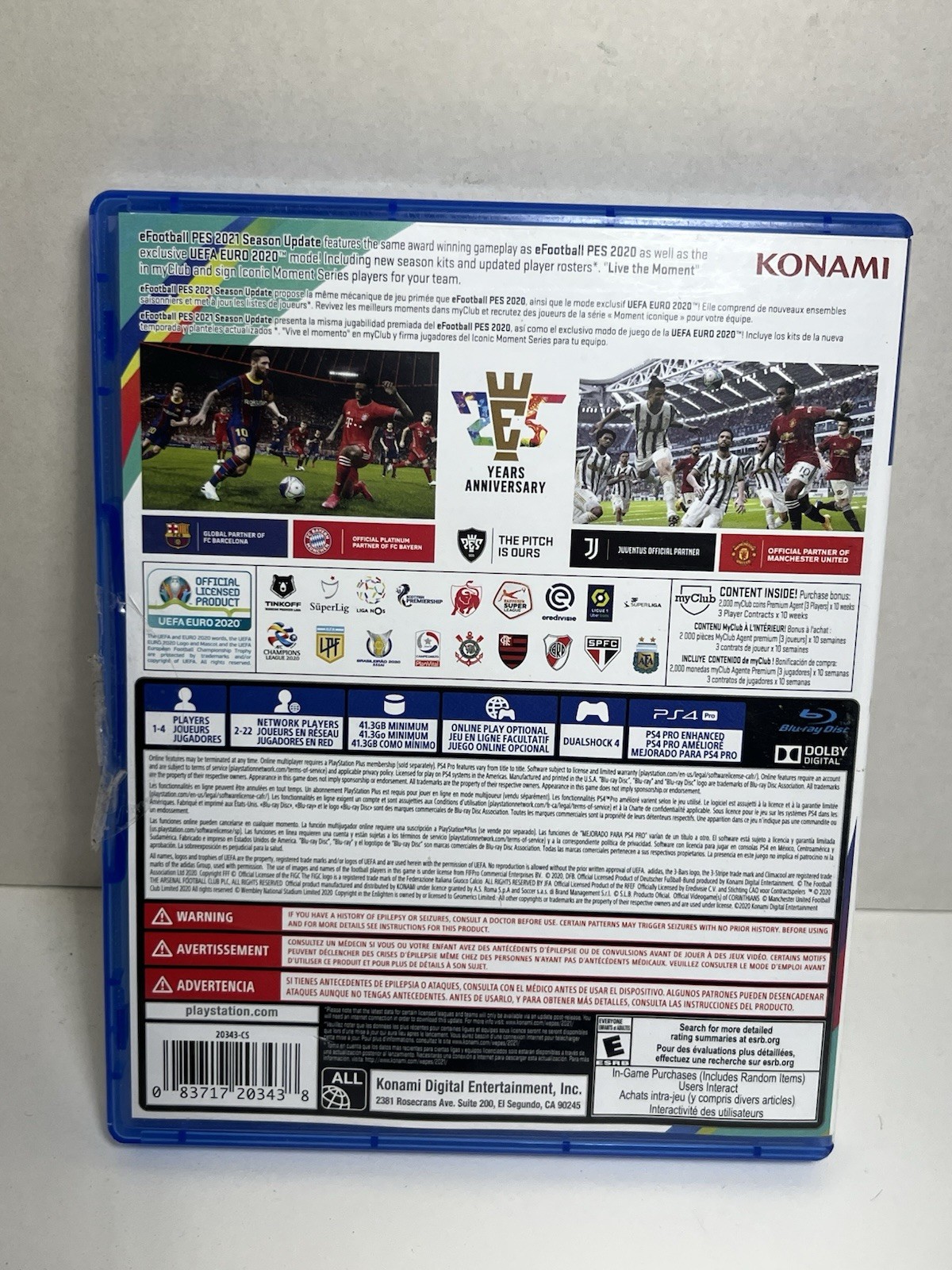 e Football Pes 2021 Season Update For Sony Playstation 4