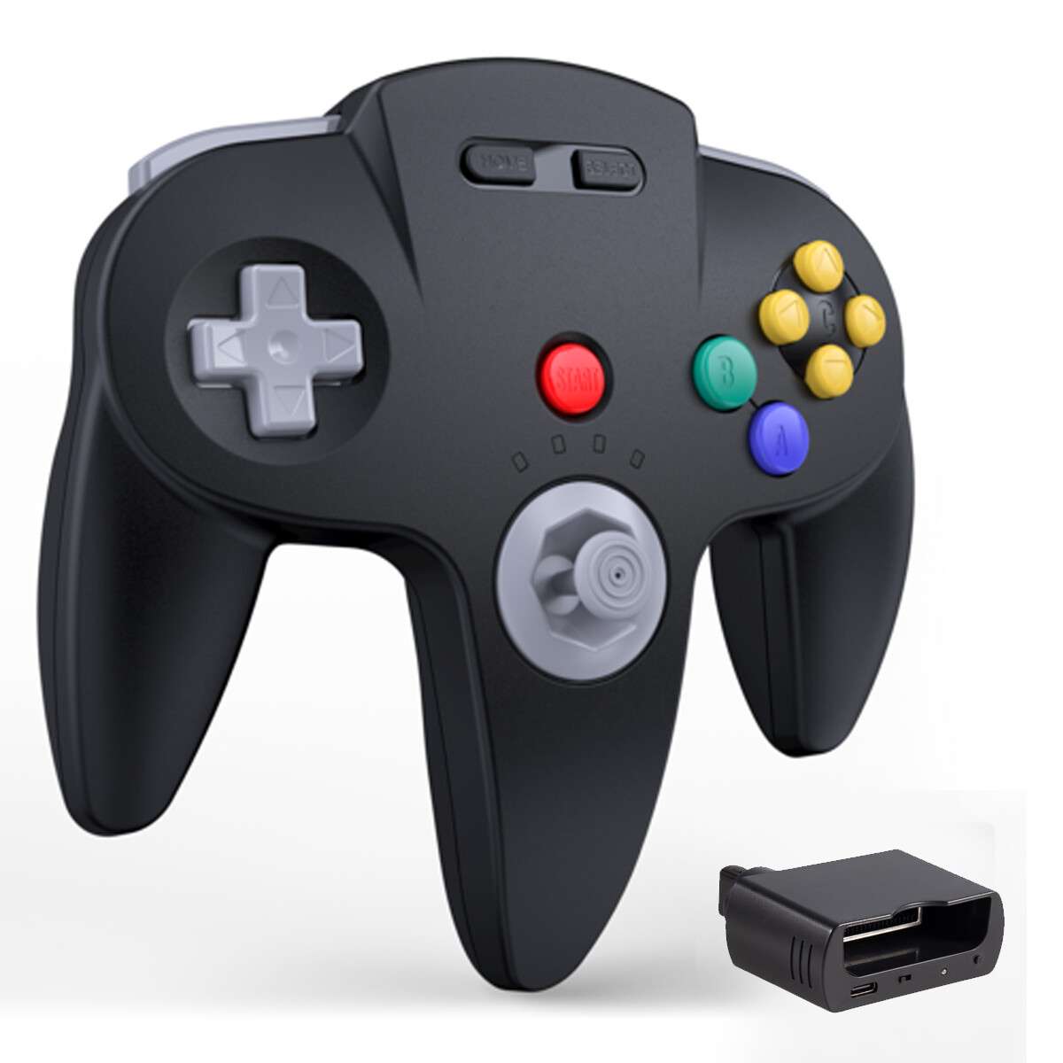 2.4 GHz Wireless N64 Controller Rechargeable For N64 Console, Built-in Rumble