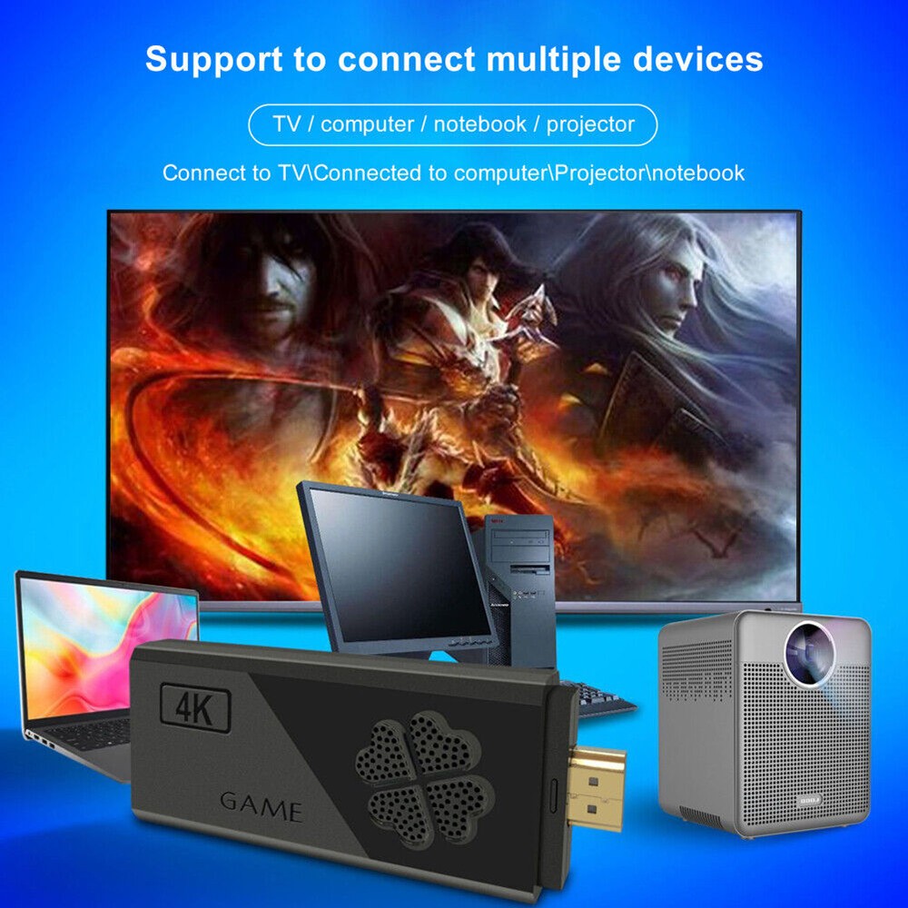 X2 Game Stick Retro Game Console 4K HD Wireless Controller 64G 20000 Games AAM