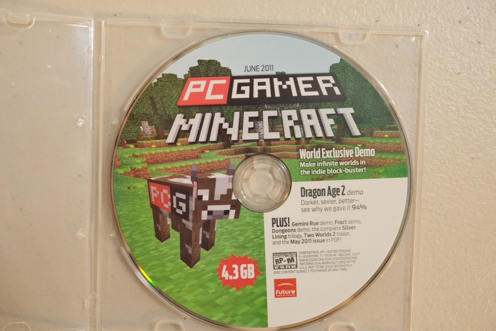 Minecraft PC Gamer June 2011 World Exclusive Demo Disc Only