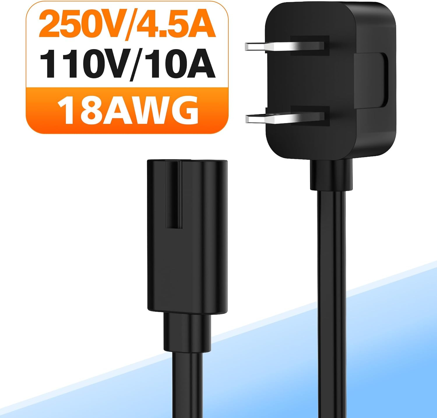5Ft 90 Degree Power Cord for Sony PS5/PS3 Slim, Xbox Series S/X, Xbox One S/X, 2