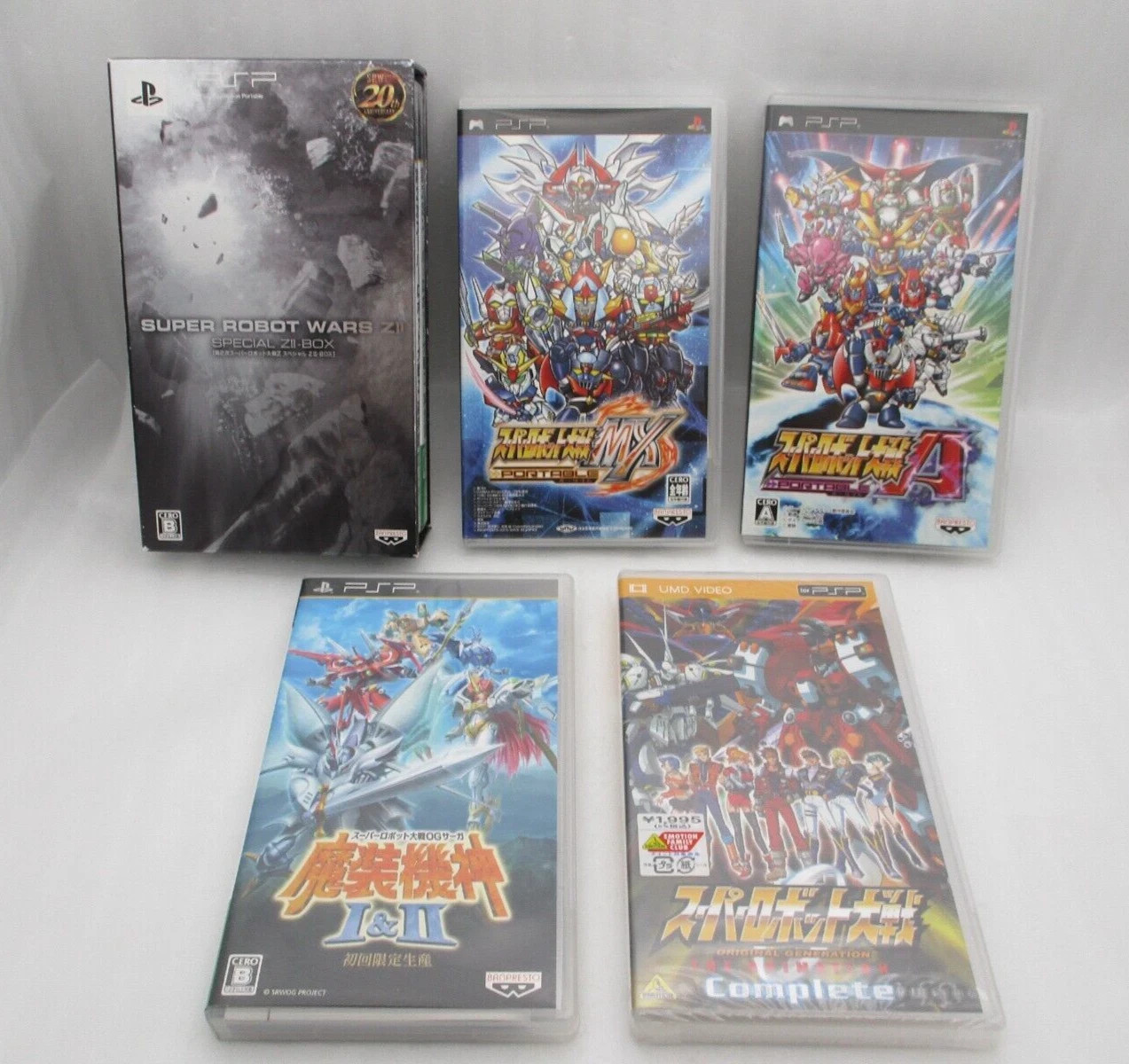PSP Super Robot Wars Z II, A, MX Portable Masoukishin 5Games & UMD Video Japan