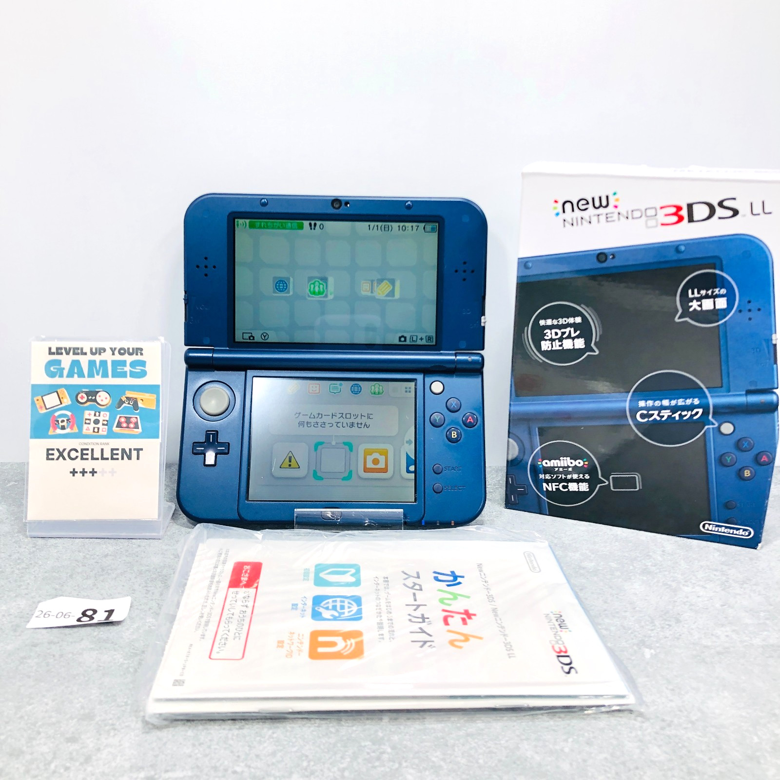 [Top IPS / EX+3] New Nintendo 3DS LL XL Metallic Blue console NTSC-J with BOX