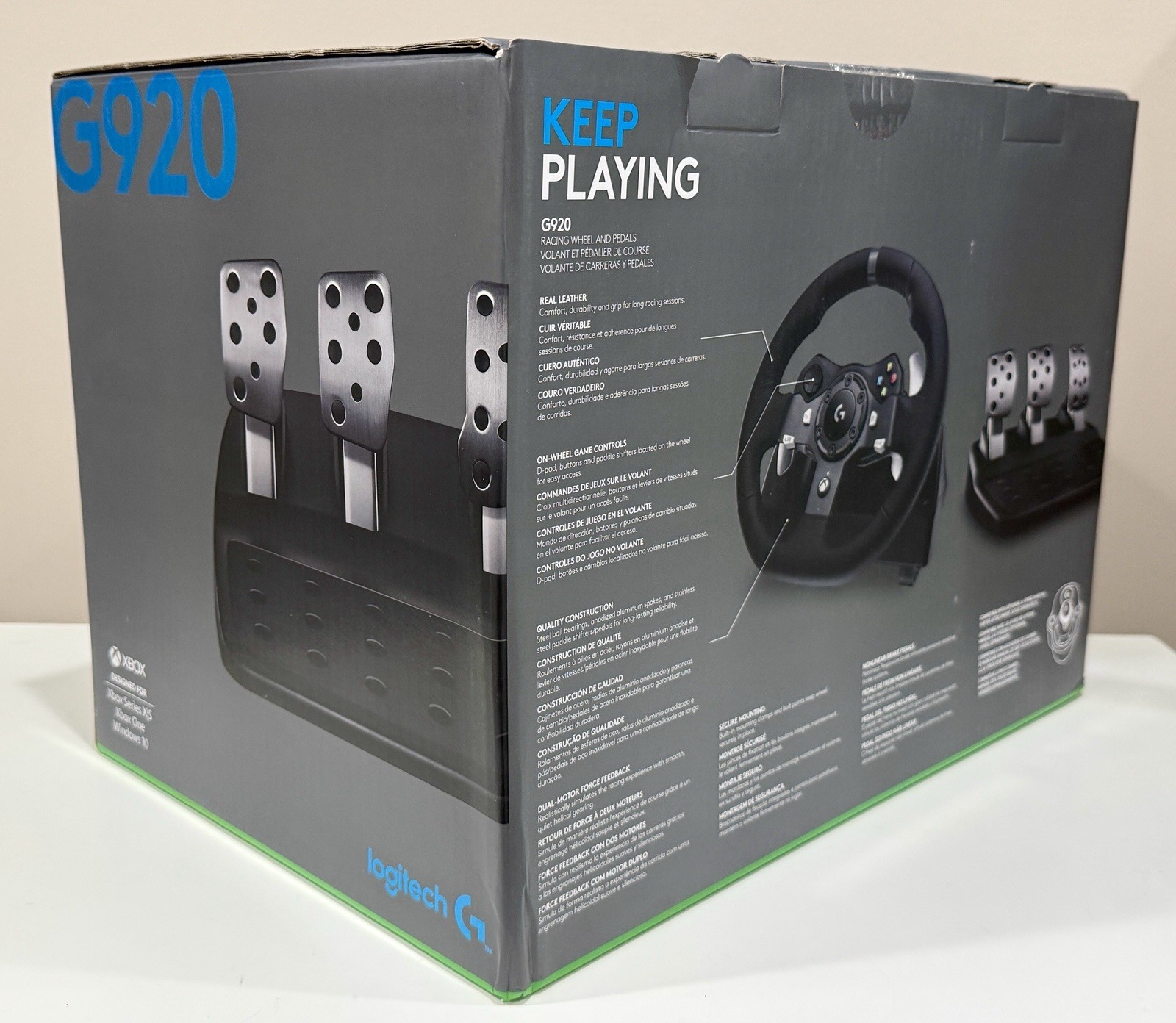 Logitech – G920 Driving Force Racing Wheel, Shifter, and Pedals for Xbox & PC