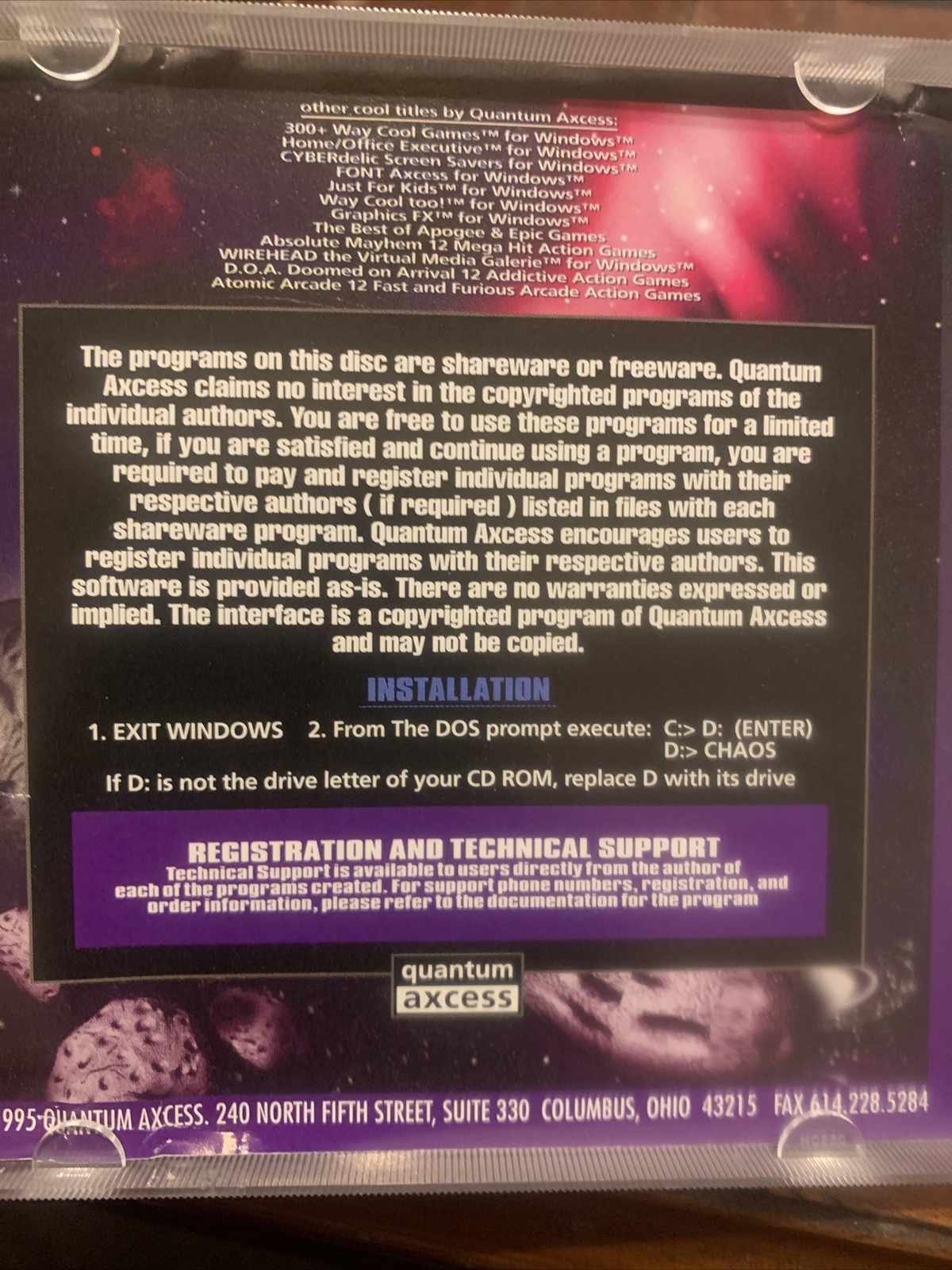 Total Chaos: 12 Explosive Action Games for Use w/ 386 or Greater, MS-DOS V5