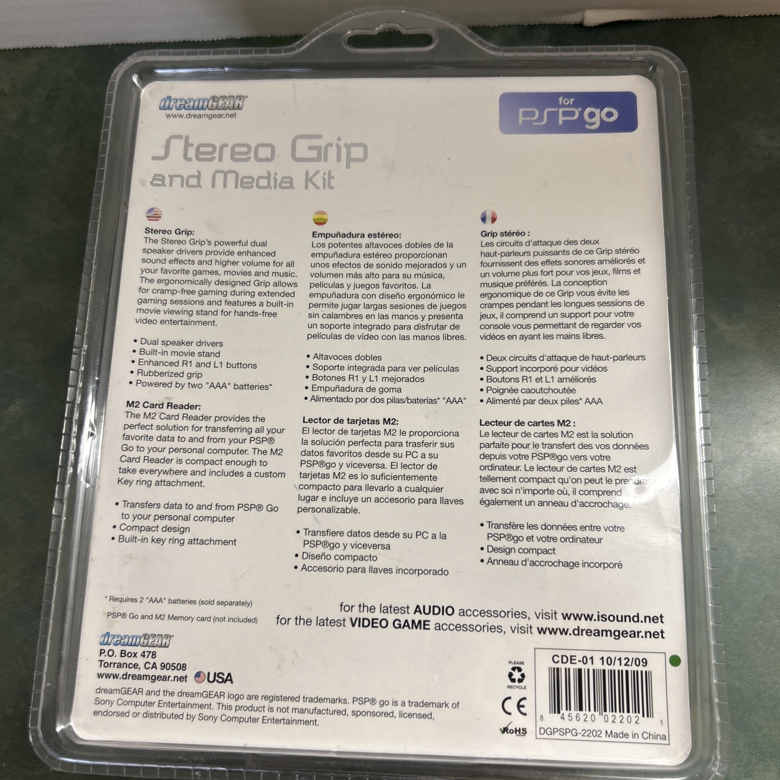 DreamGear Stereo Grip & Media Kit PSP Go Sealed Aftermarket M2 Card Reader