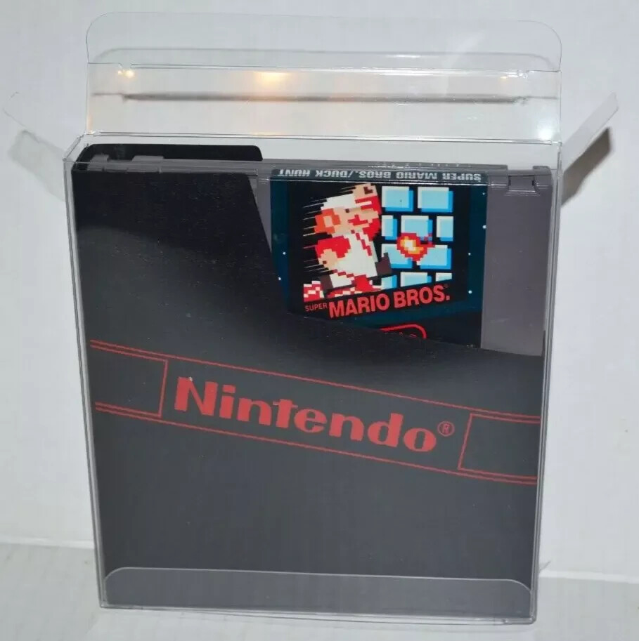 10 Plastic Protective Protector Cases Sleeve Display For Nintendo NES Cartridges