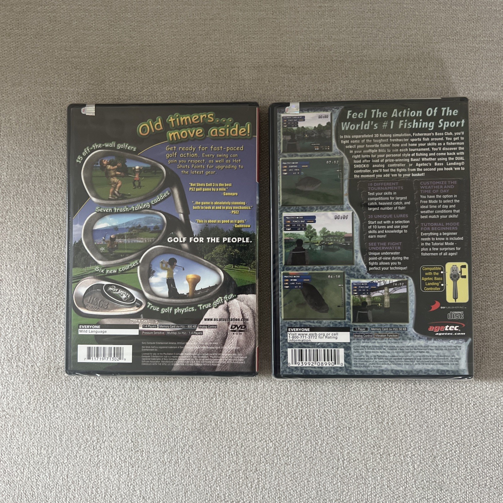 Sony PlayStation 2 Video Game LOT of 2 – Fisherman’s Bass Club Hot Shots Golf 3