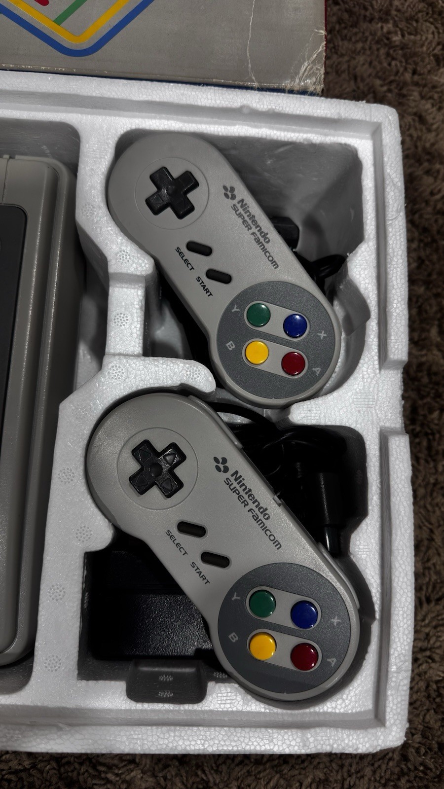 Nintendo Super Famicom SHVC-001 Console w/ Original Box Manuals & 2 Controllers