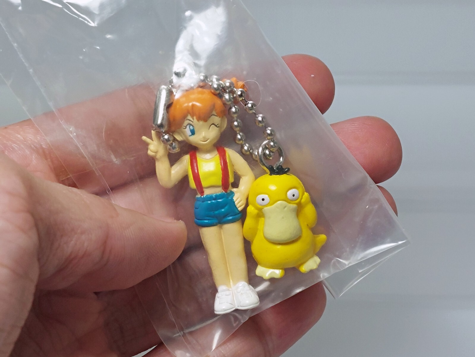 Misty Psyduck Pokemon Swing Keychain Figure Gashapon Bandai 1998 New 0.8-1.75in