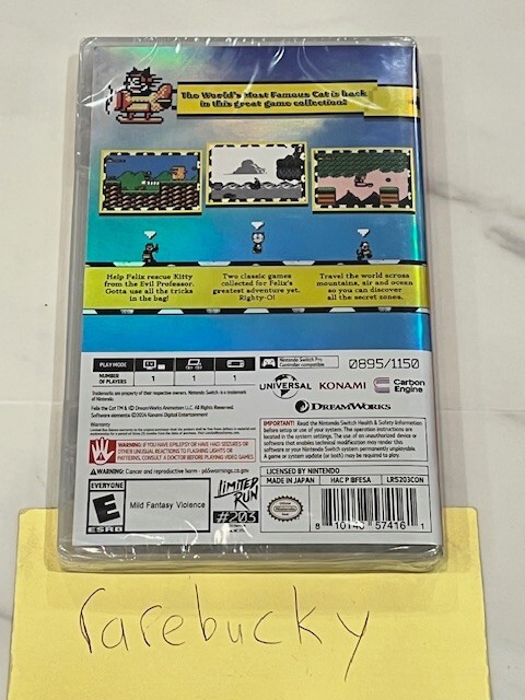 Felix The Cat SDCC Variant Foil Cover (Nintendo Switch) NEW SEALED MINT LRG!