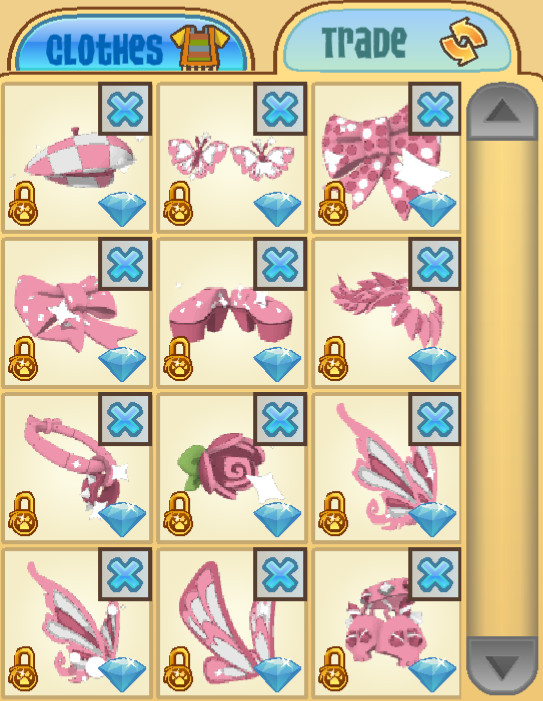 Animal Jam Classic AJ AJC Pink Clothing 12-Item Color Bundle (Read Description)