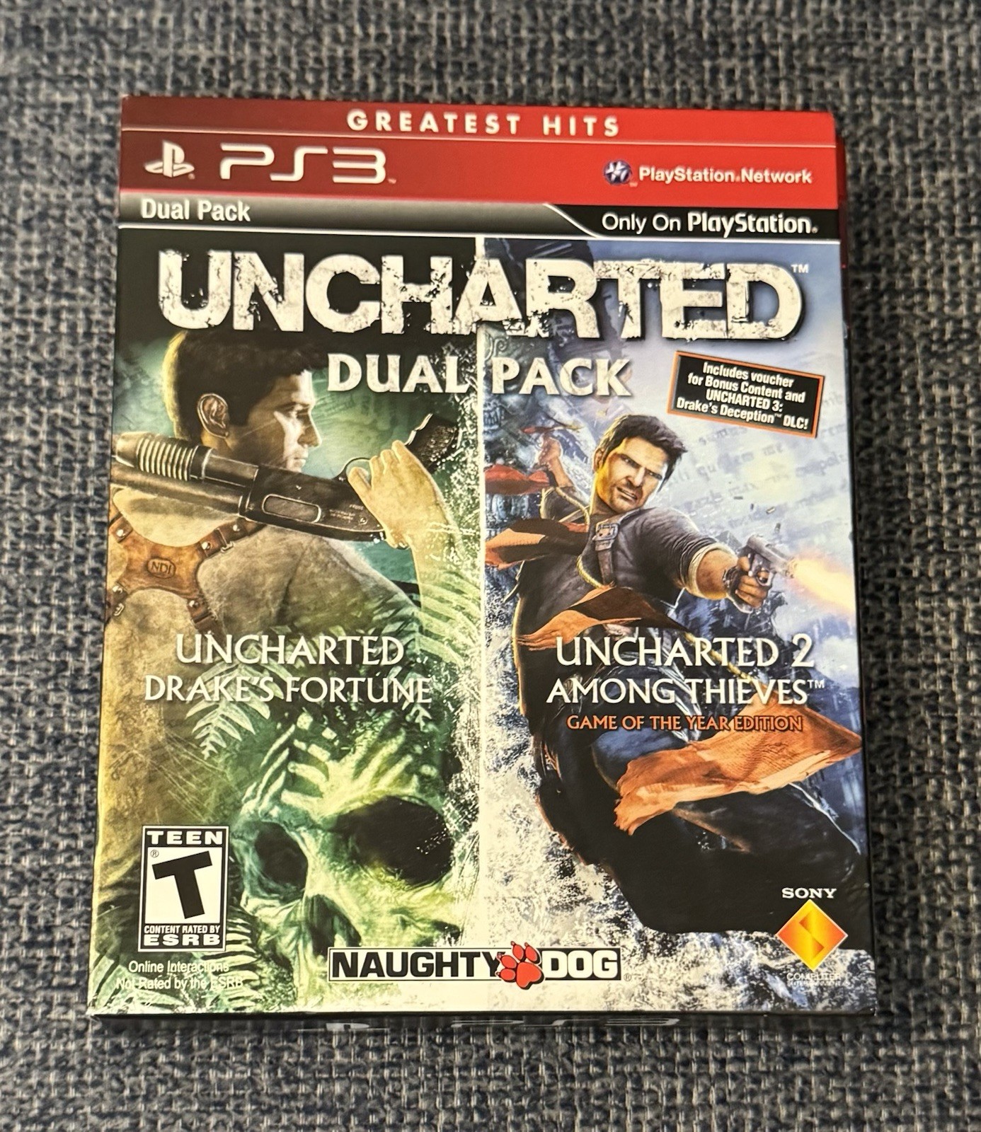 Uncharted Dual Pack Greatest Hits PS3 w/Manual, all inserts, and bonus content