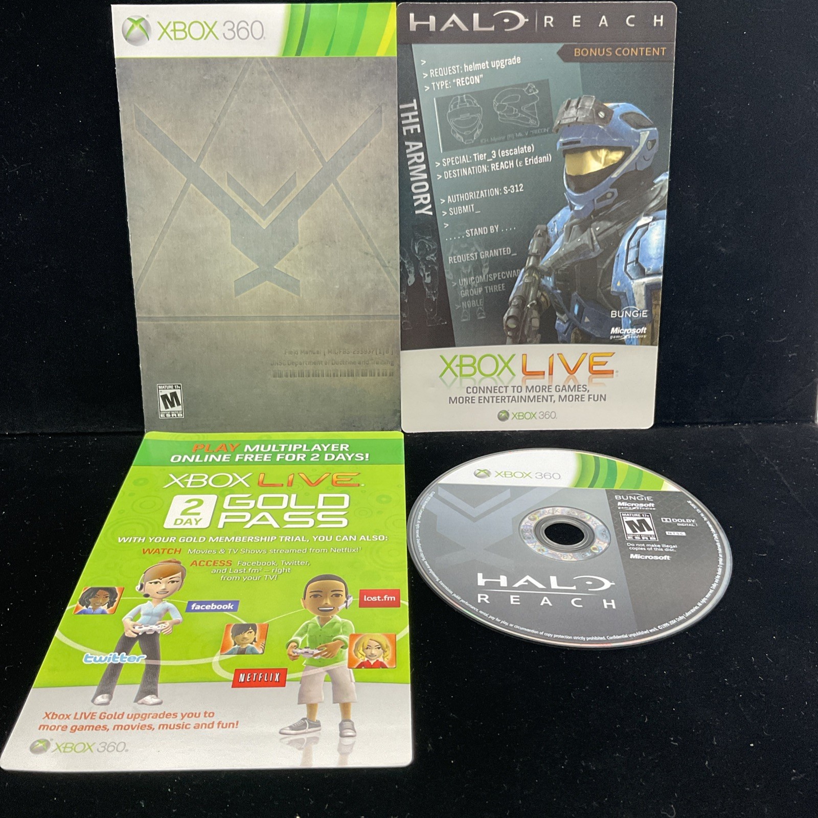 Halo: Reach (Xbox 360) Tested & CIB+ Clean 1 YR Warranty Refurbished Mint Disc