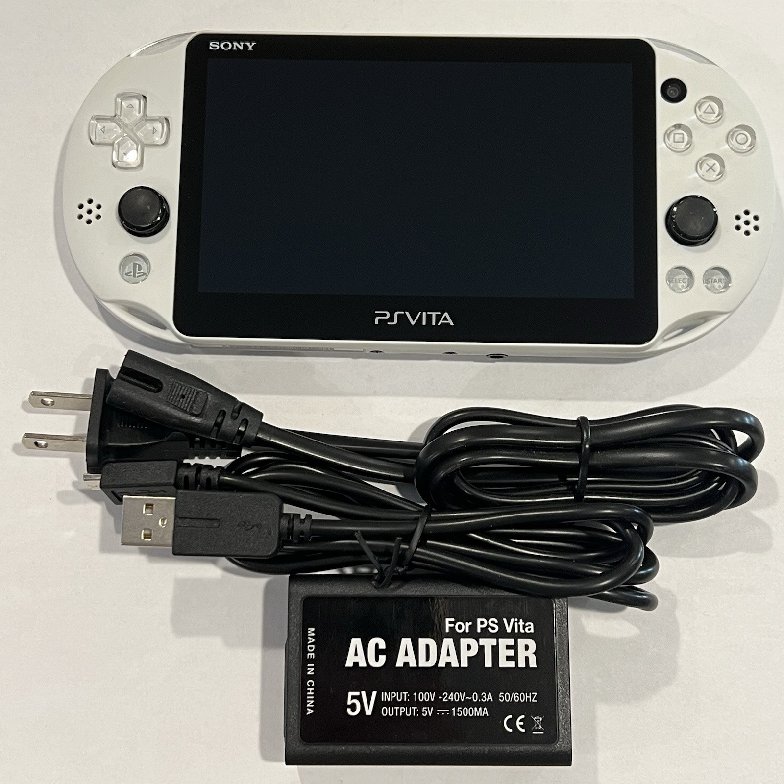 Glacier White Sony PS Vita 2000 System w/ Charger – Tested Works – Region Free