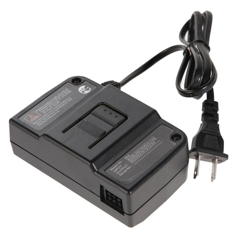 New Nintendo 64 AC Adapter Power Supply Video Game Console Cord Cable N64 Charge