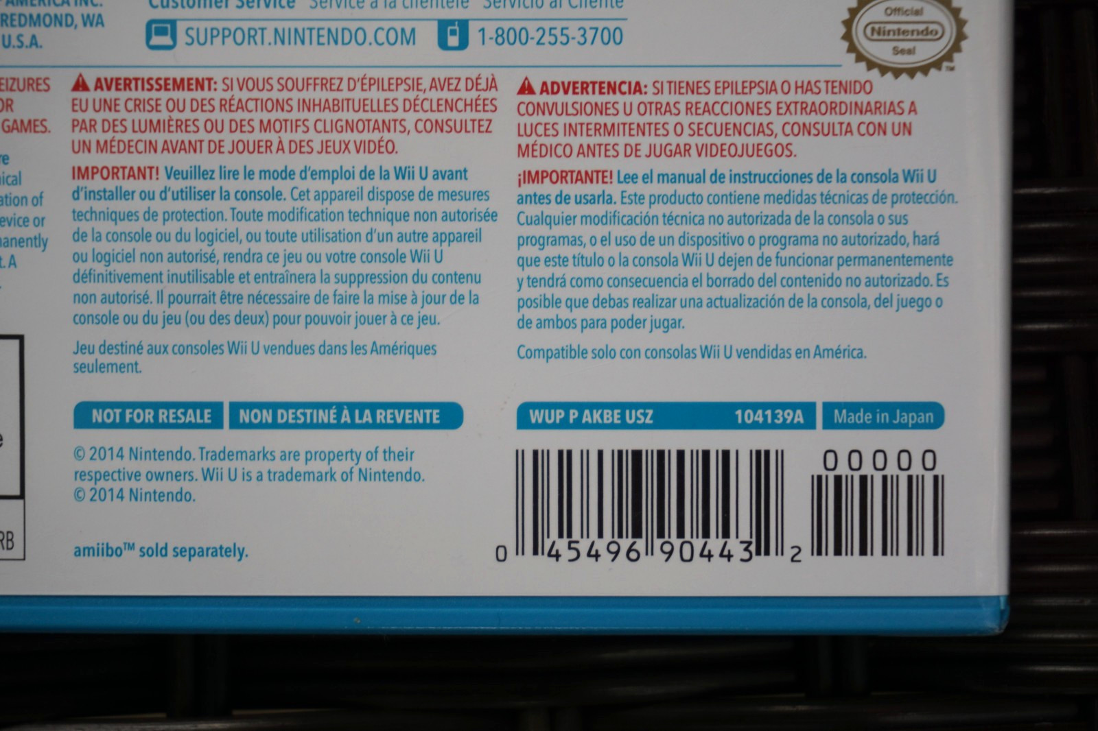 Captain Toad Treasure Tracker NFR Not for Resale US WiiU Wii U Factory Sealed