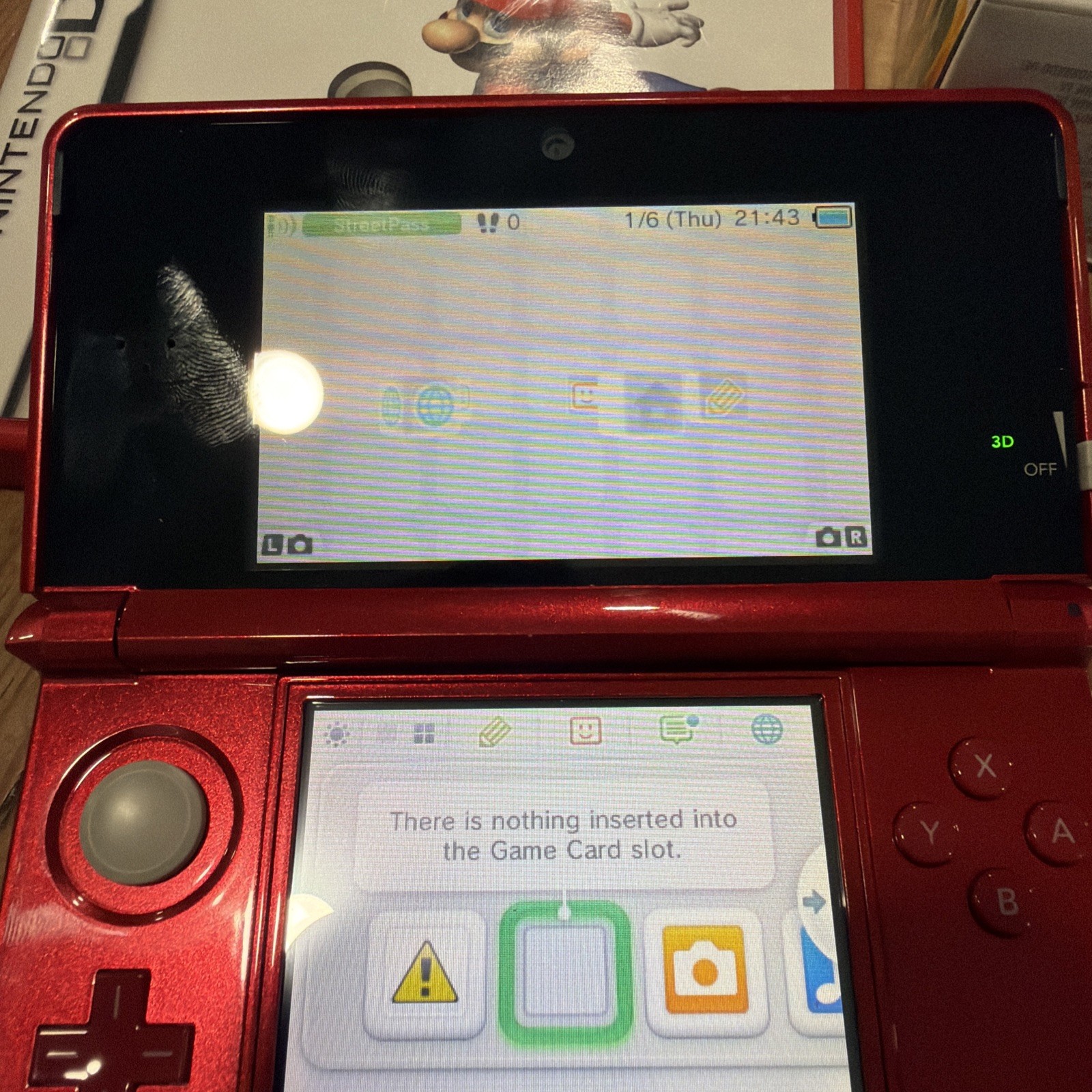 Nintendo 3DS Super Mario 3D Land Flame Red Handheld System CIB USA W/ Mario Cart