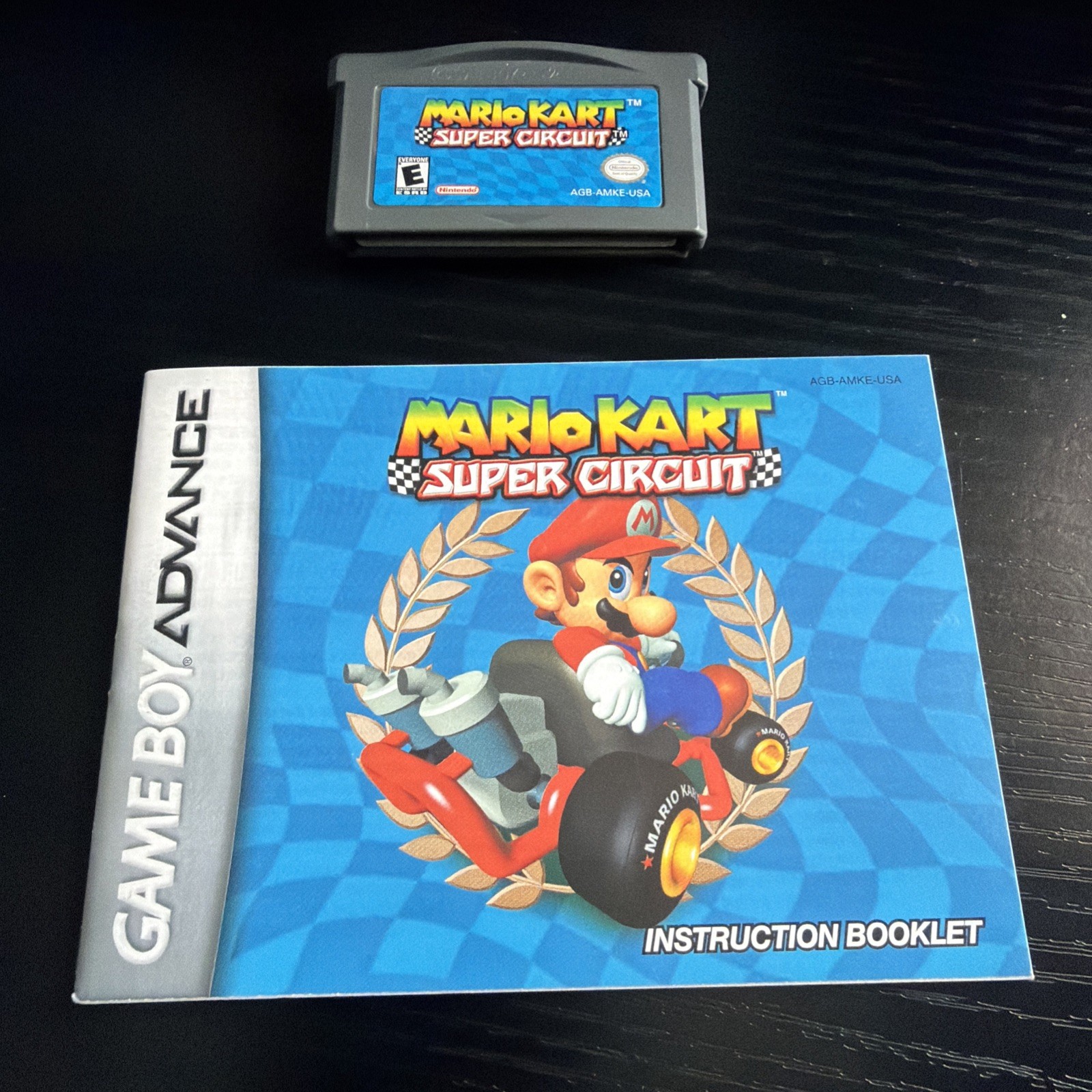 Mario Kart Super Circuit (Nintendo GameBoy Advance, 2001) Cartridge & manual