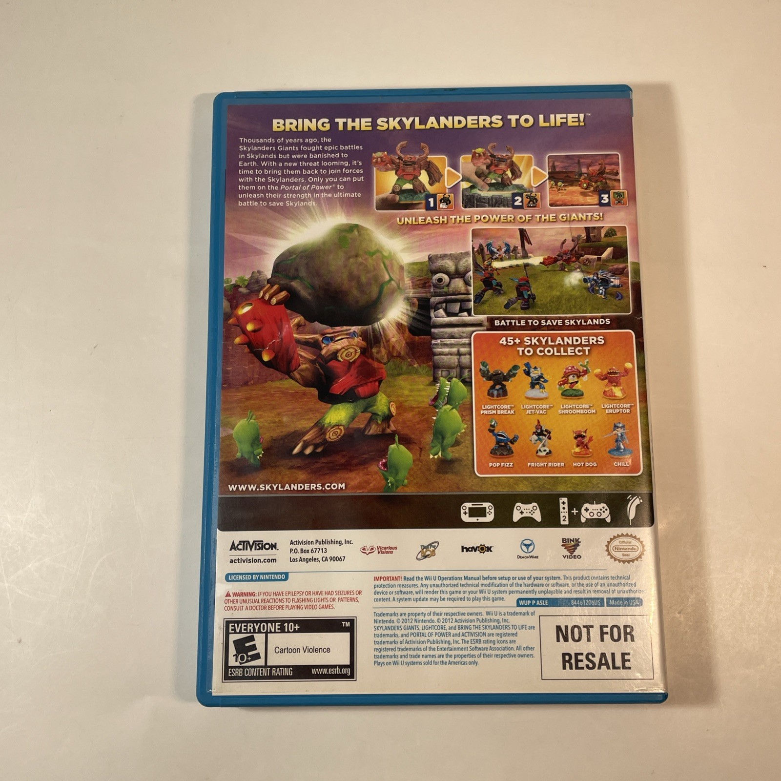 Skylanders Giants (Nintendo Wii U, 2012) CIB Complete