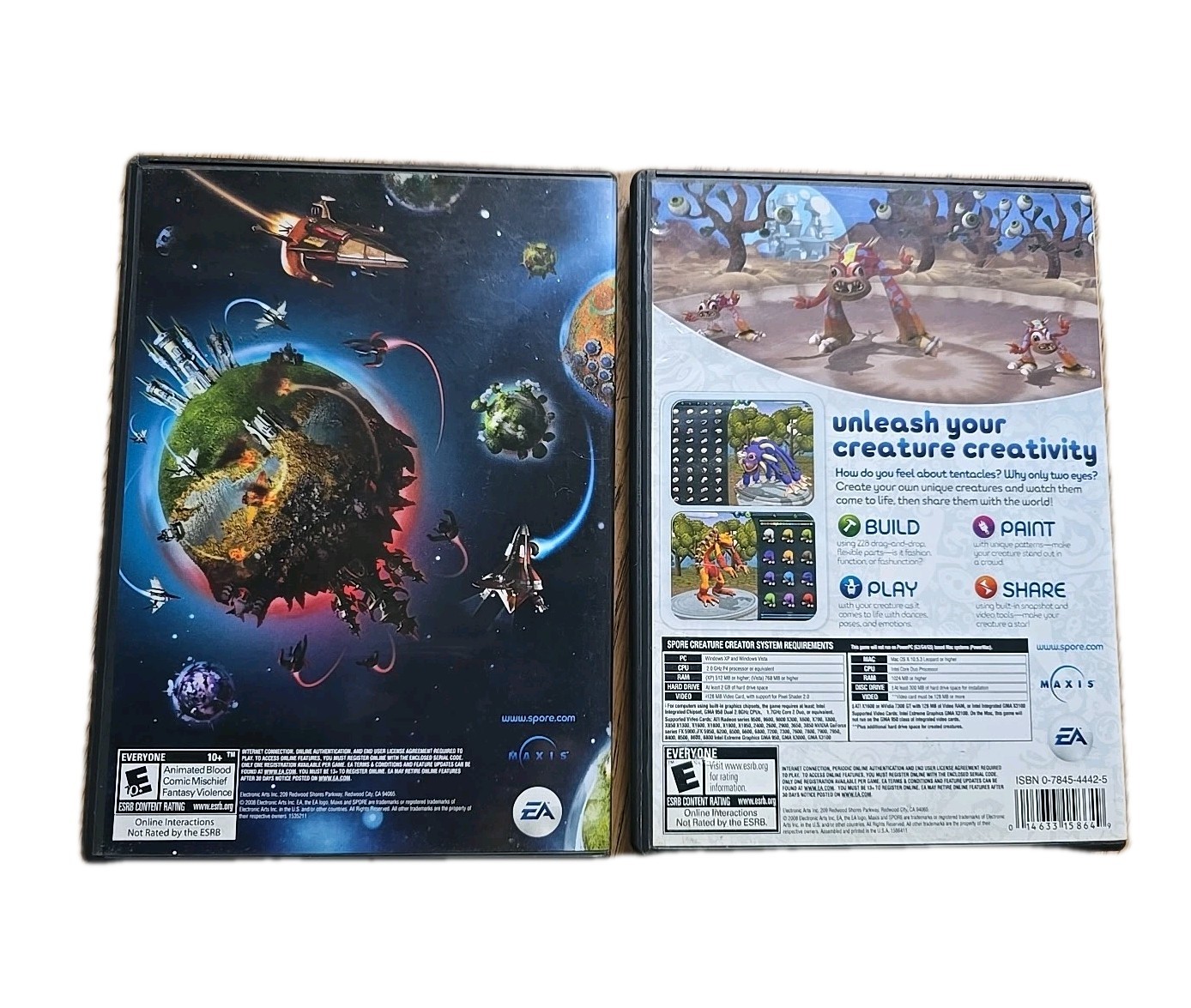 Spore + Spore Creature Creator Windows/Mac 2008 Complete Manual CIB PC~Rated E