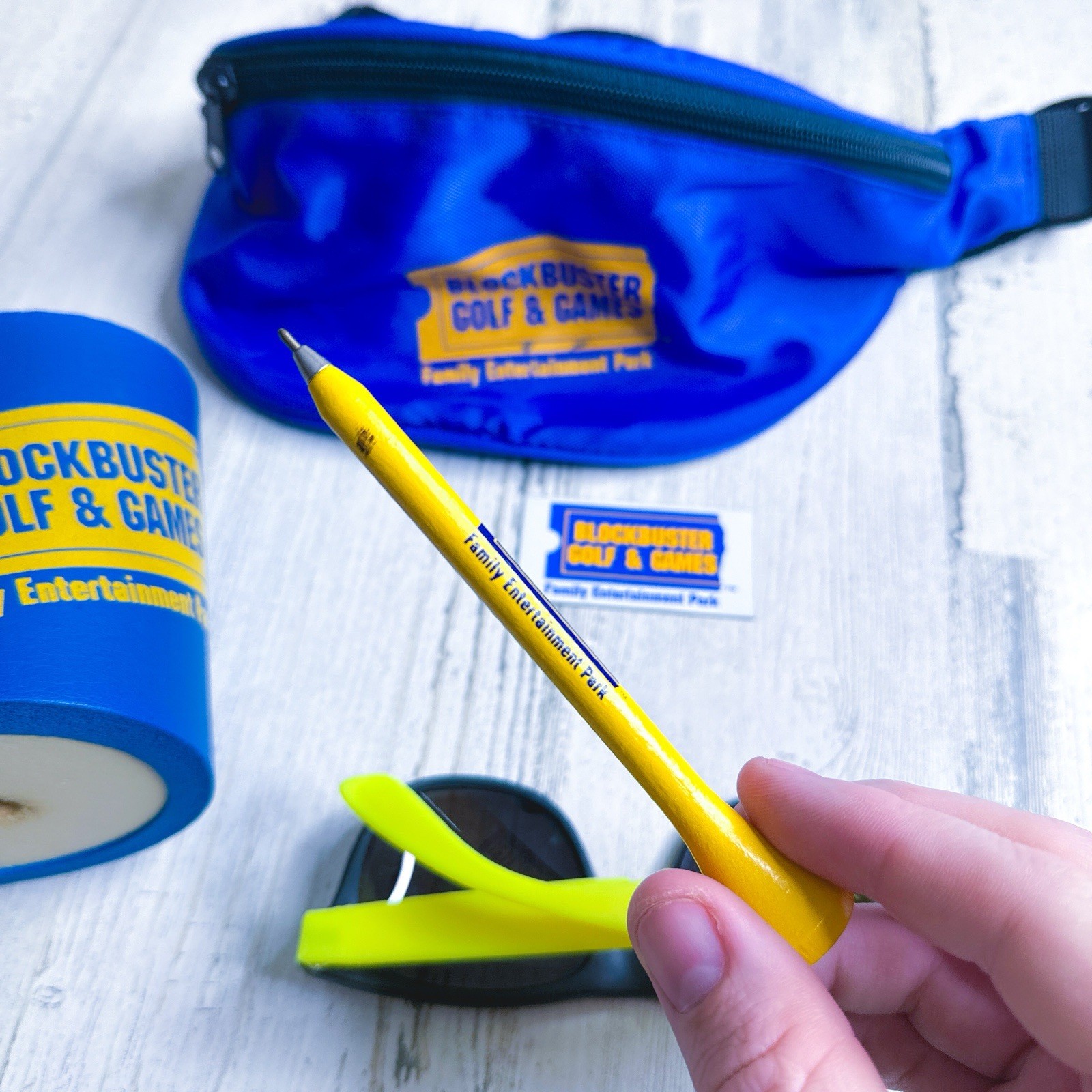 Vintage Blockbuster Video Golf & Games Lot – Fanny Pack – Tee Pen – ETC- RARE