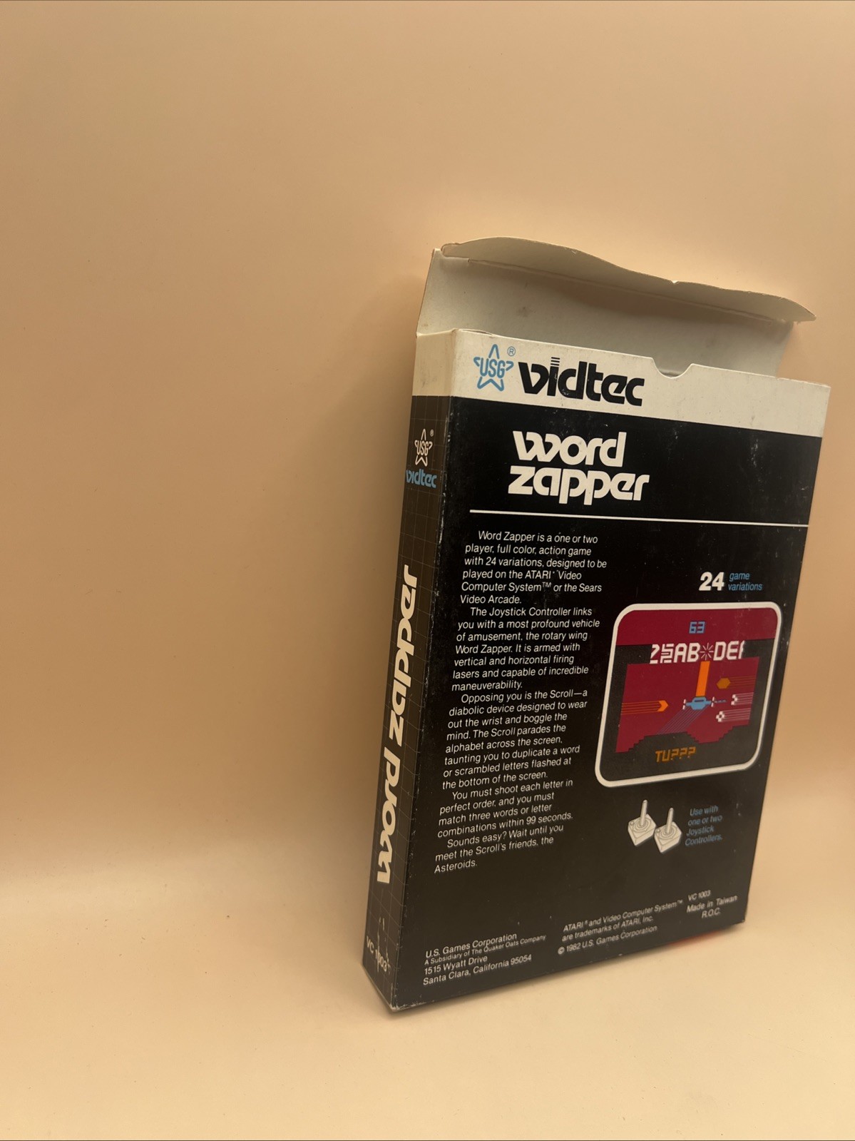 1982 Atari 2600 Word Zapper Video Game w/Original Box & Manual
