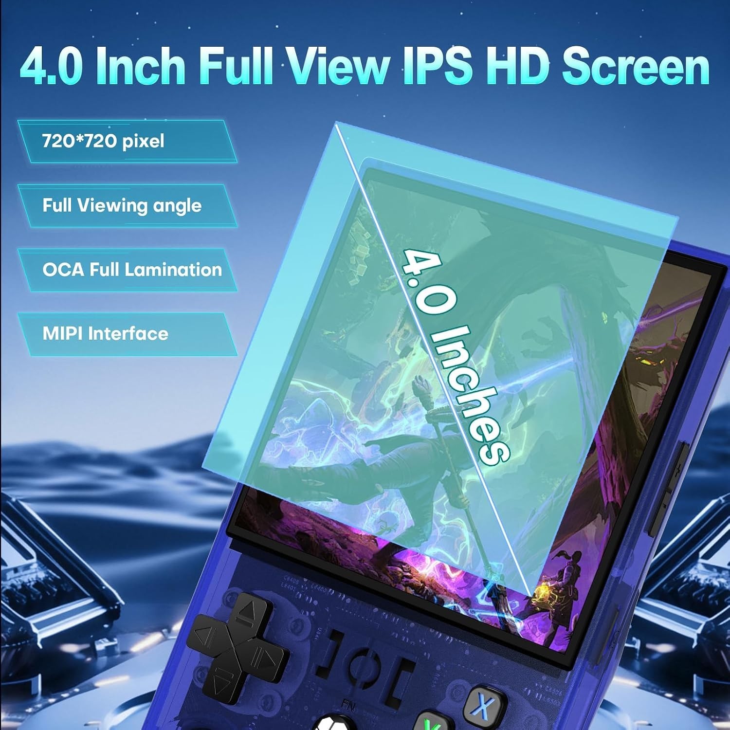 R36MAX Game Console,4.0 Inch IPS Screen Linux System w/ 64GB TF Card,Retro Gamin