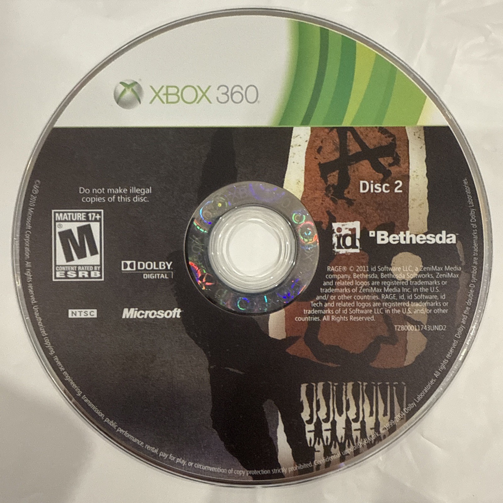Rage (Microsoft Xbox 360) NO TRACKING – 3 DISCS ONLY FREE SHIPPING