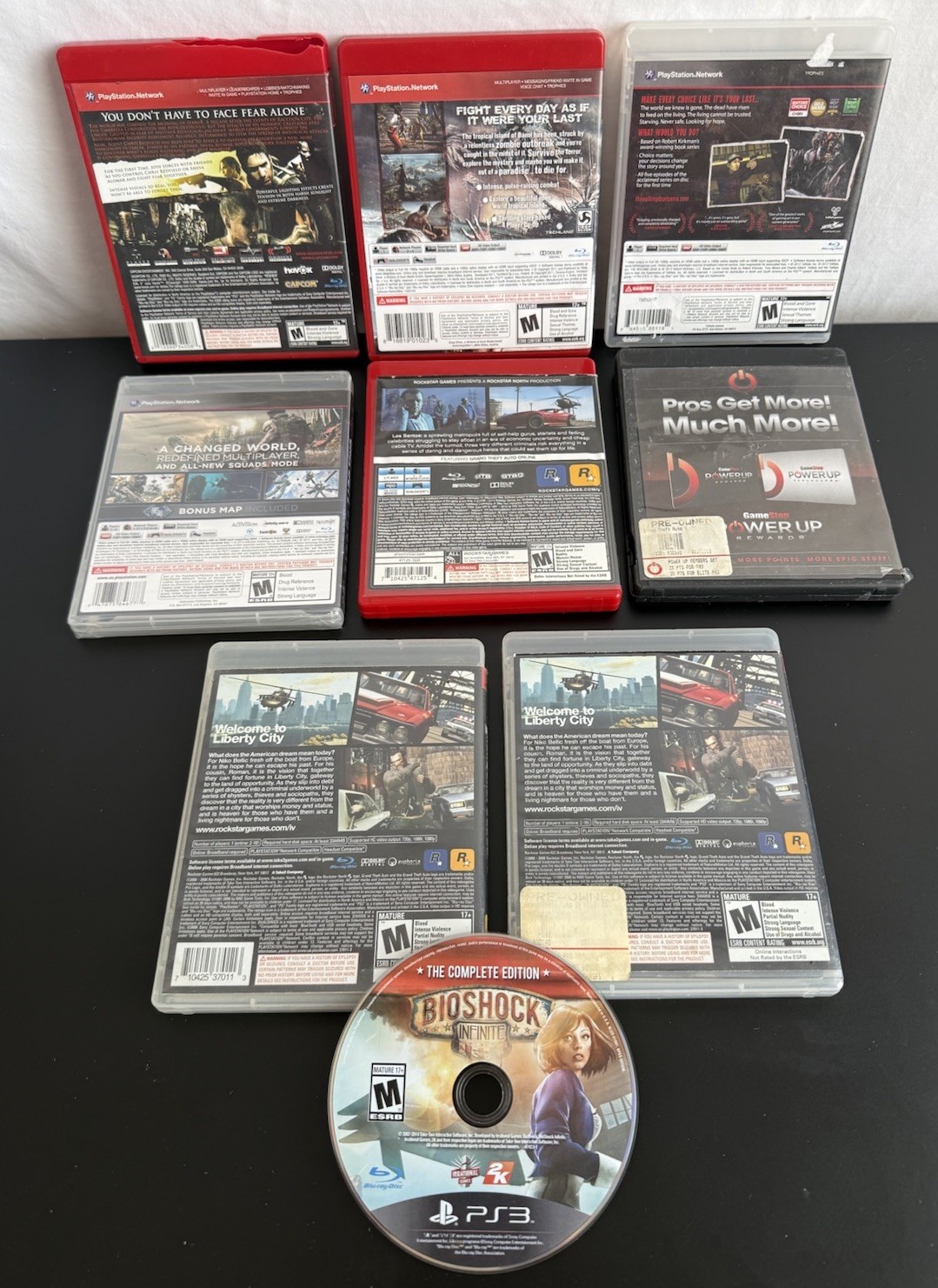PS3 Game Lot of (9) All Rated M Mature GTA Call of Duty Resident Evil Bioshock