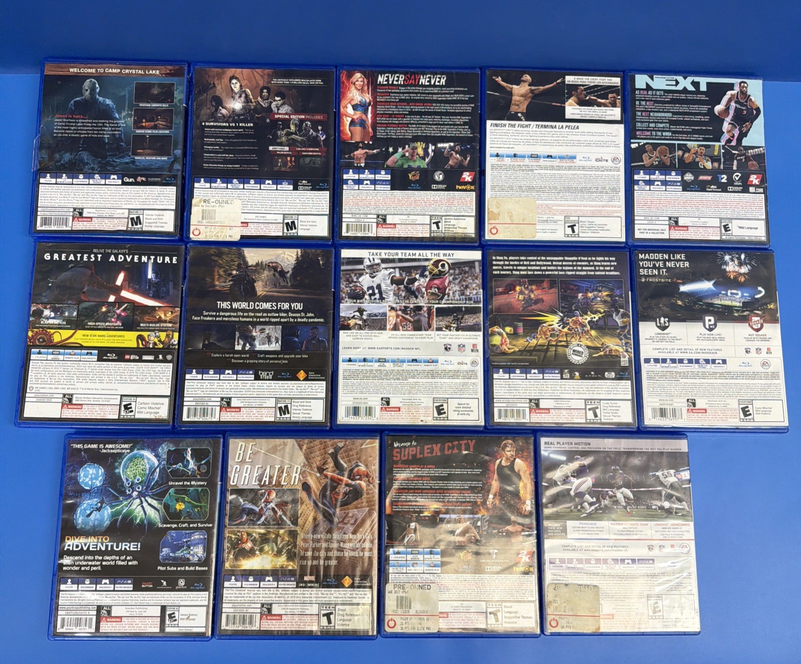 PS4 Video Game Lot 14 Games Spider-Man Days Gone Friday The 13th & More