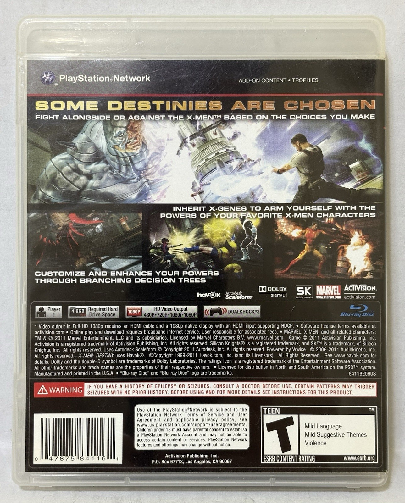 PS3 _ X-Men: Destiny – CIB – Complete with Manual – EXCELLENT