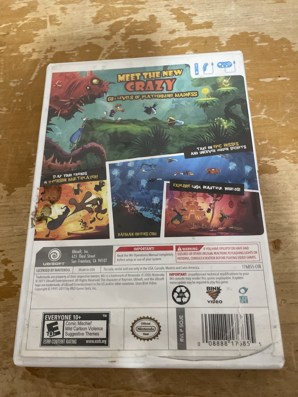 Rayman Origins (Nintendo Wii, 2011) Tested Disc Only No Manual