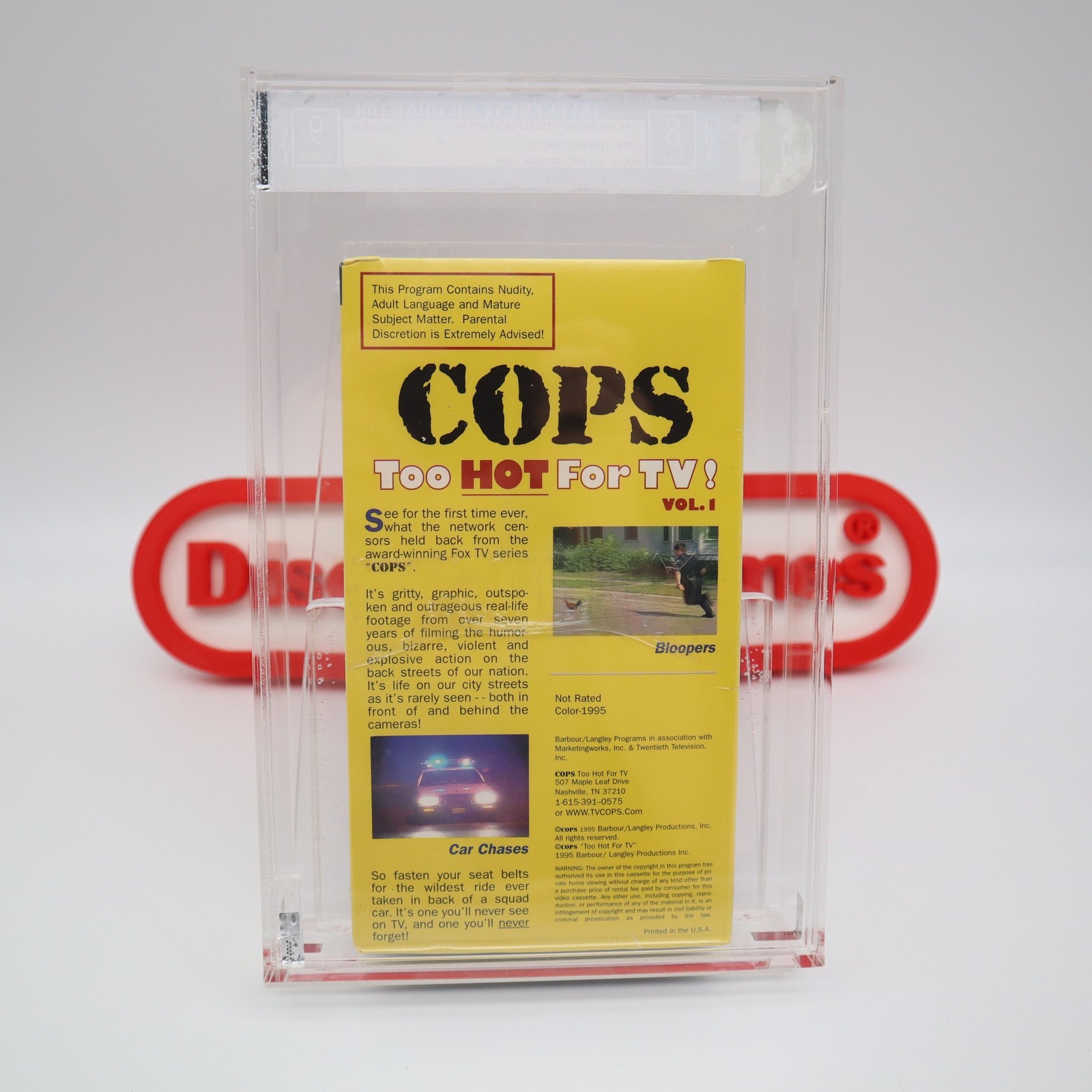 VHS COPS: TOO HOT FOR TV COLLECTOR’S- IGS GRADED 8 BOX & 9 SEAL! NEW & Sealed!